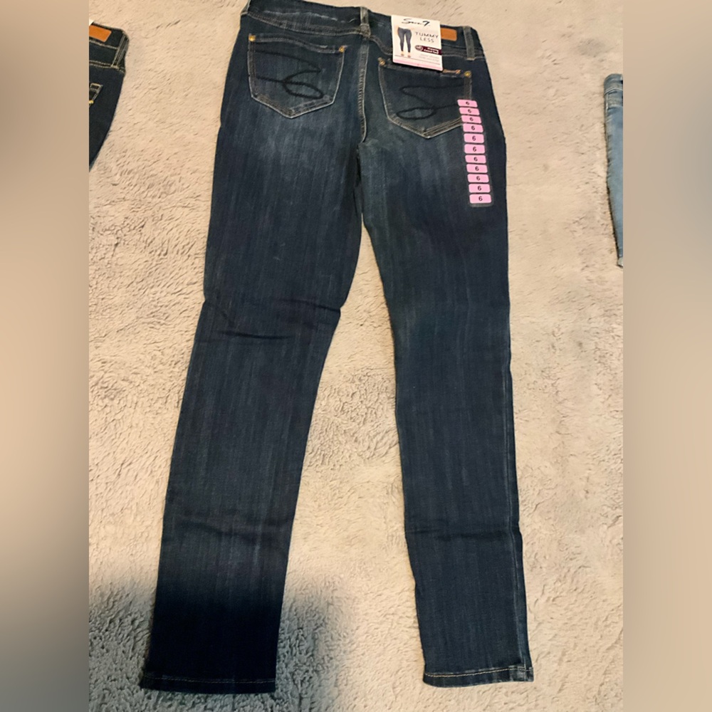 Seven7 Women's Dark Blue Ankle Jeans